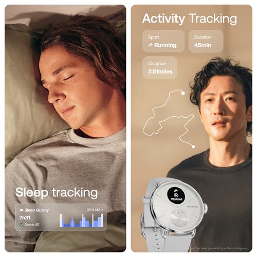 Image of WITHINGS ScanWatch 2 - Hybrid Smart Watch, Heart Rate Monitoring, Fitness Tracker, Cycle Tracker, Sleep Monitoring, GPS Tracker, 30-Day Battery Life, Android & Apple Compatible, HSA /FSA