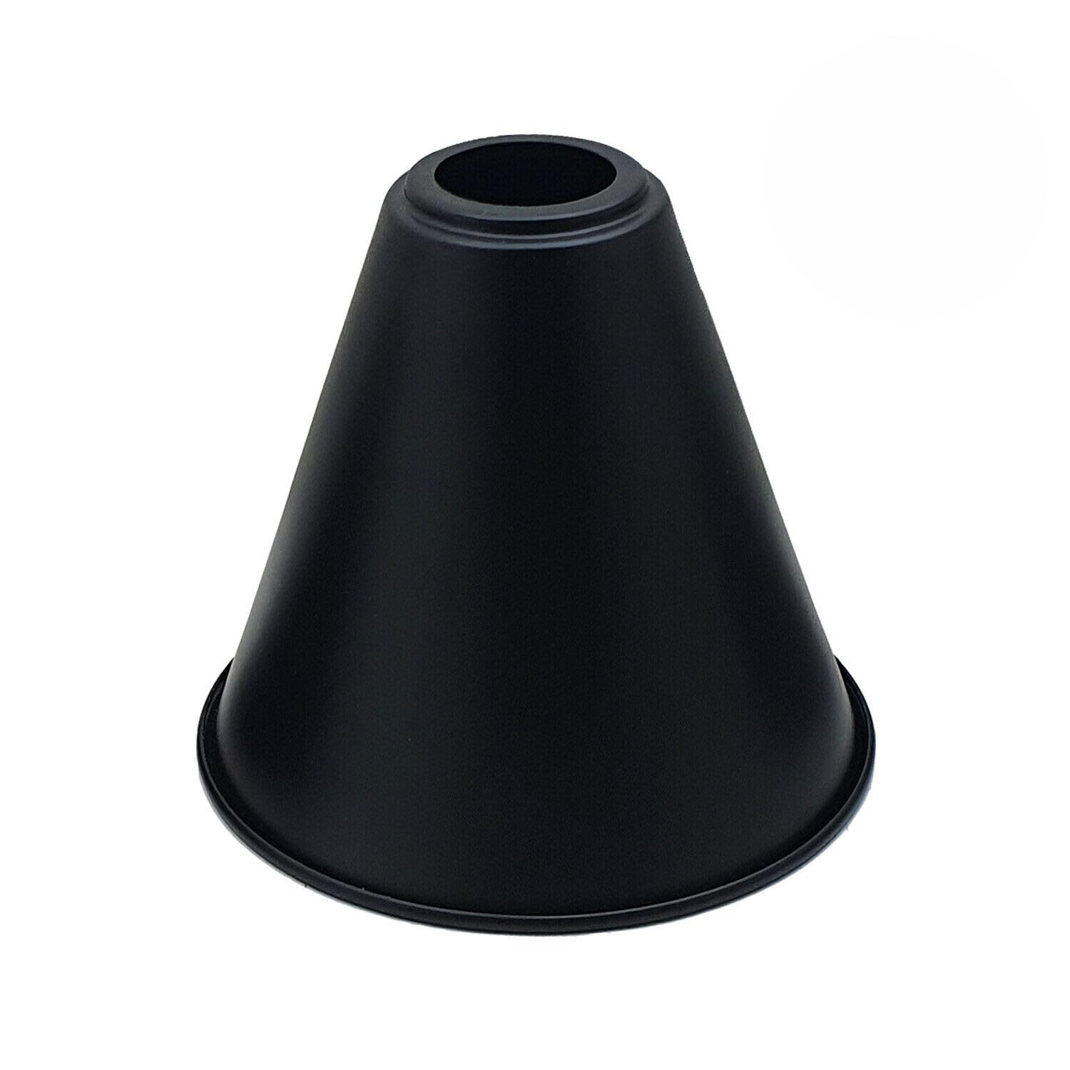 Metal 18cm Painted Black Lampshade Long Cone Shape Easy Fit 4cm Top Hole, Retro Industrial Ceiling Light Shade for Kitchen, Cafe, Loft Bar Modern Home Pendant Lighting