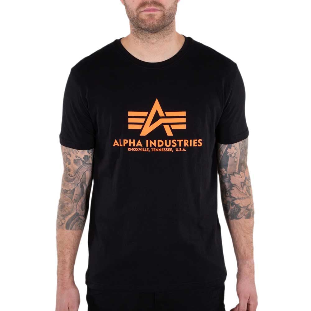 ALPHA INDUSTRIES Basic Reflective Print Maglietta da Uomo, 614-nero/riflettente Oran, M