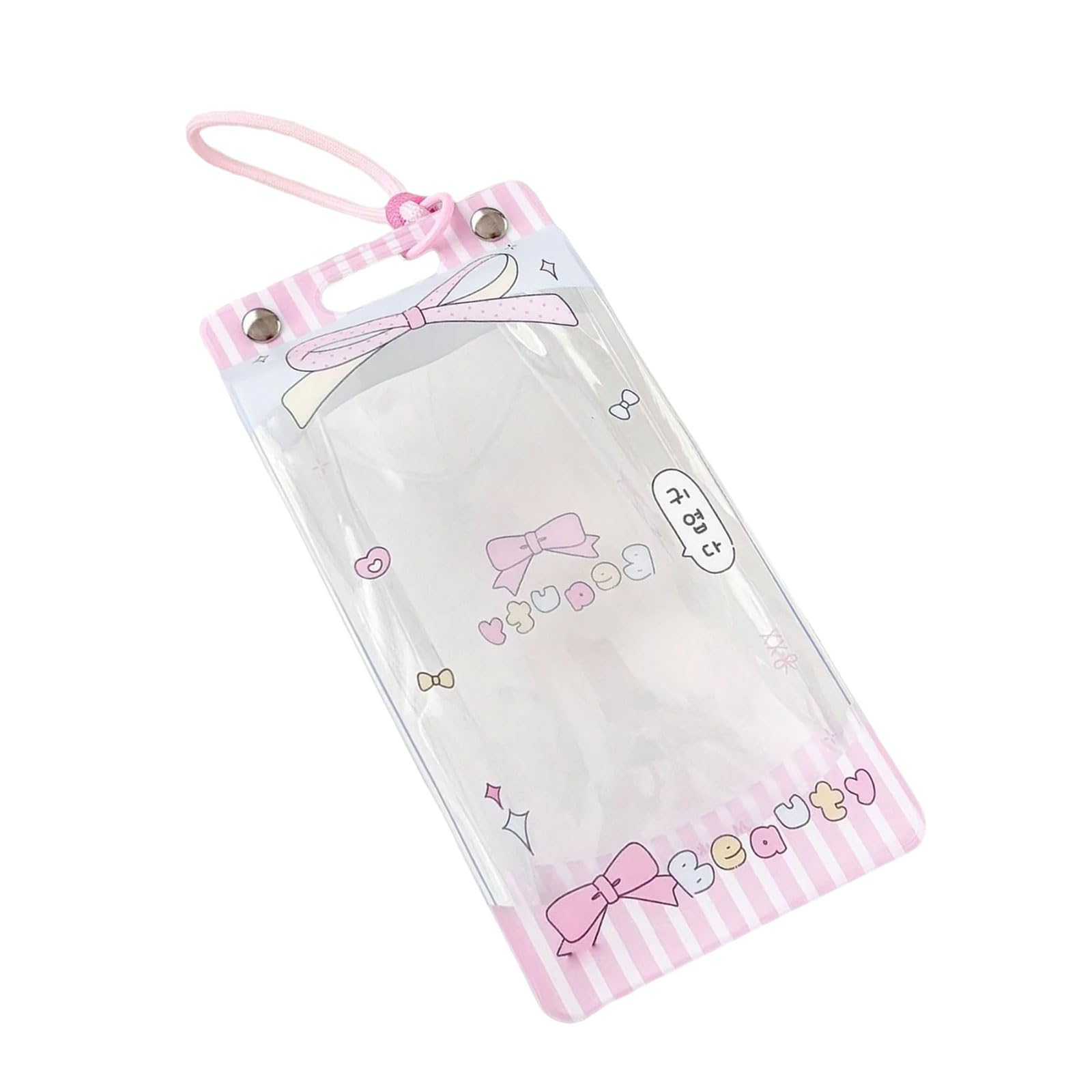 Jazuaiao Girls Bow Tie Water-Resistant Storage Organiser Clear Hanging Doll Protective Case Large Clear Figure Display Bag Pvc Doll Accessory Bag