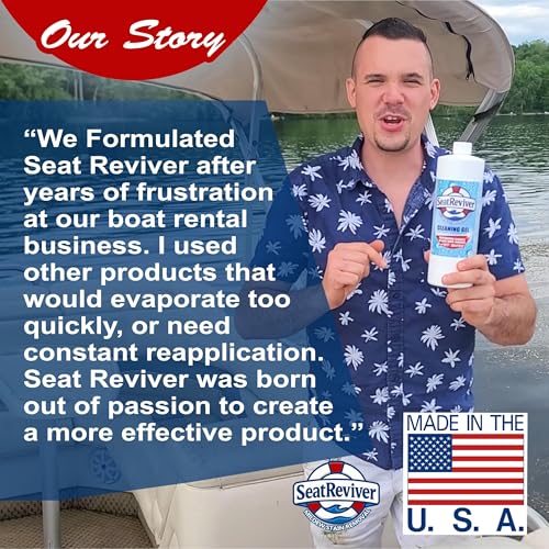 mildew stain remover for boat seats vinyl amp plastic  fast-acting gel formula that sticks longer  no scrub needed  32oz