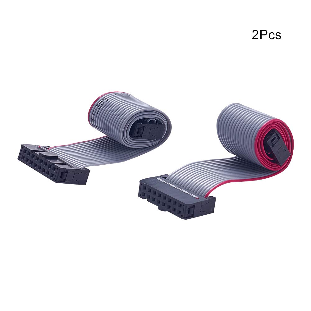 Jutagoss Gray Wire Flat Ribbon Cable Connector IDC Connector 16pins FC 2.54mm Pitch 2pcs
