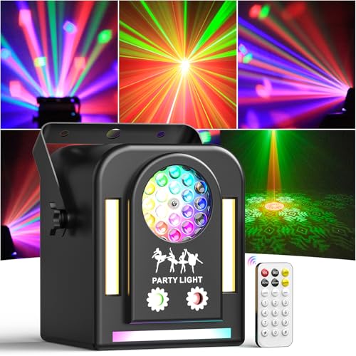 Stage DJ Lights,LED Effect Light Elf 5 in 1with DJ Disco Ball LED Strobe Light and Horse Racing...