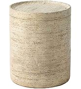 Koncemel Magnesium Oxide Outdoor Side Table - 13.8 Inch Patio End Table, Garden Stool, and Plant ...