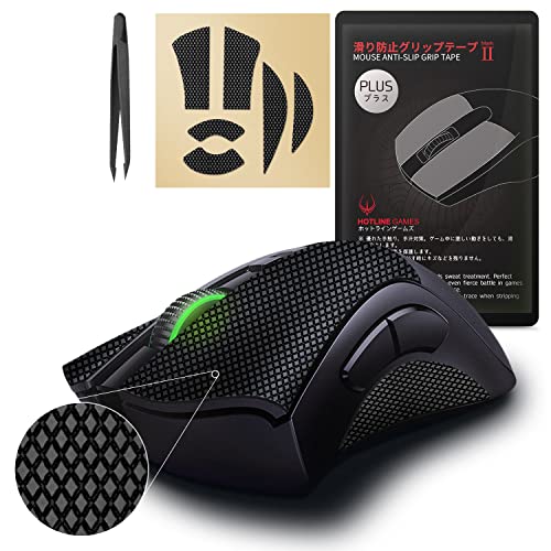 HOTLINEGAMES [Grip Upgrade] 2.0 Plus Anti Slip Mouse Grip Tape Compatible with Razer Deathadder V2 /
