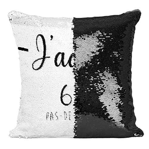 Housse Coussin Sequin Noir J'adore 62 Finition Premium Arras - 2