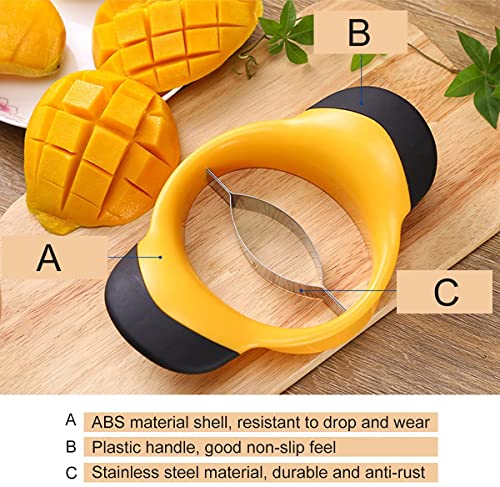 Mango Slicer, Mango Splitter, Mango Cutter With Stainless Steel Blade, Mango Pit Remover Tool, Mango Divider With Ergonomic Rubber Grip Handle, Easy Remove Pit And Divide #TOP5