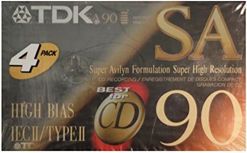 TDKSA90 High Bias IecII/TypeII 4 Pack Blank Cassettes