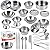 KEJIH Cooking Utensils Set 25 Pieces Stainless Steel Kitchen Toys Pretend Play Pots Pans Toy Cookware Kits for Kids Come with a Handy Storage Box Role Play Educational Toys for Toddlers Small Size