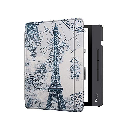 Lunso - sleepcover flip hoes - Geschikt voor Kobo Libra H20 (7 inch) - Eiffeltoren - Image 4