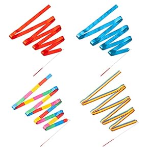 Yngffb Danslinten, 4 STKS Gymnastieklinten, Multicolor Artistieke Streamer Ritmische Gymnastiek Lint Wands Streamers Met…