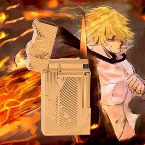 Encendedor de queroseno Sanji latón recargable dorado miniatura 2