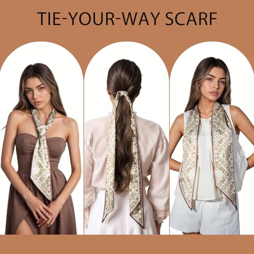 Breevo Purse Scarf for Handbags Silk Neck Hair Head Bag Accessory Satin Fashion Handle Belt Skinny3