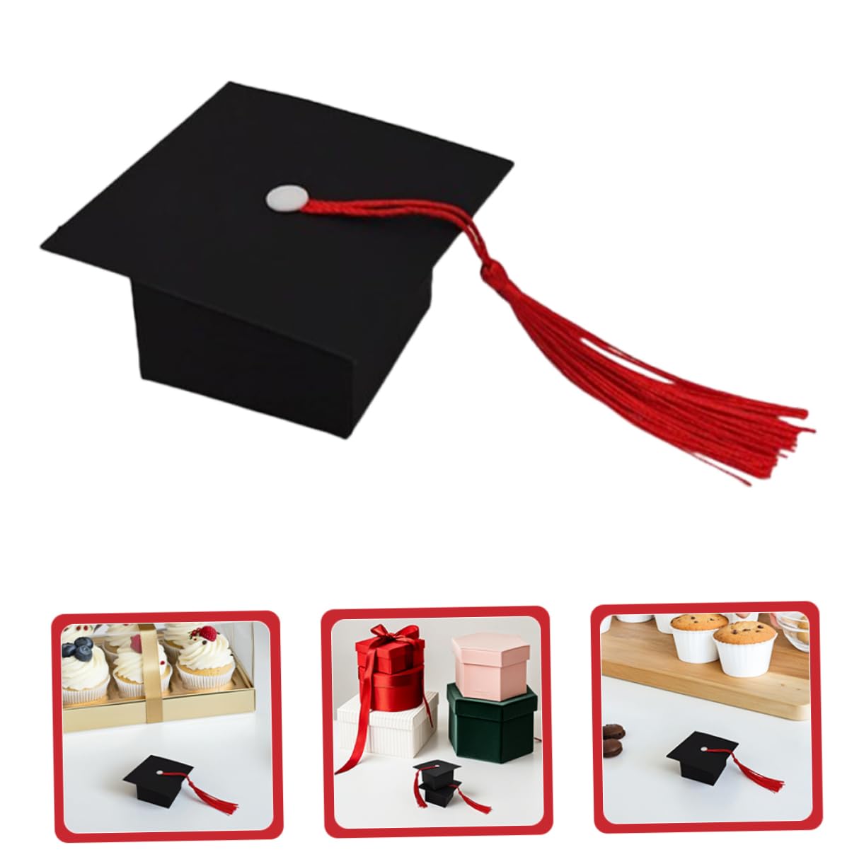 Alipis 150 Stck. Graduation Candy Box mit Tassel Dekorative Abschluss Geschenkschachteln in Schwarzem Doktorhut Design Vielseitig als Partydekoration und Süßigkeitenhalter für