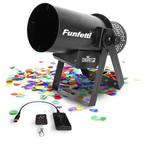 Chauvet Funfetti Shot Konfetti Kanone & 2 x Mehrfarbige Nachfüll-Shots