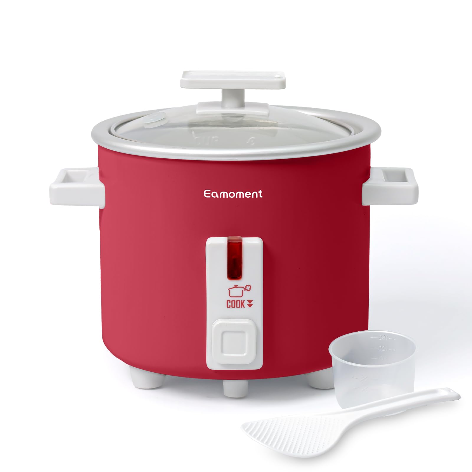 Photo 1 of 1.5L Mini Rice Cooker with Removable Non-Stick Pot, Portable Rice Maker with Keep Warm Function Suitable for 1-2 People, Red