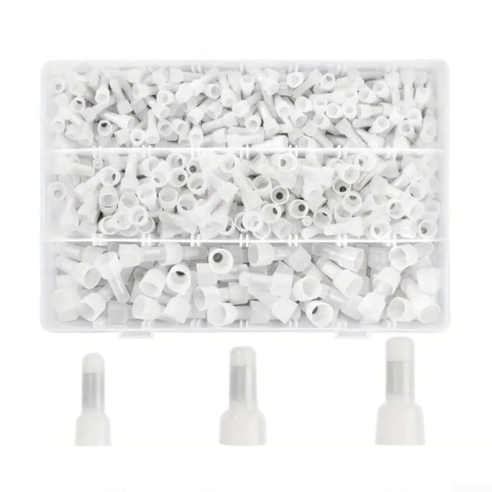 CE-1/2/5 Closed-End Crimp Cap Insulated Terminals for Electrical Wiring, Nylon, 300/200/80 pcs per Size, Automotive Audio & DIY Projects