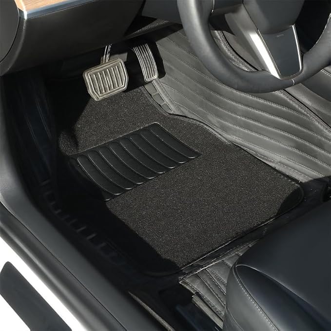 4er Set Autoteppiche Passend für Volkswagen VW Taos 2022-2025 2026, Fußmatten Universal Premium Fahrzeugmatten Schwarz Textilmatten Polyester Schmutzabweisend