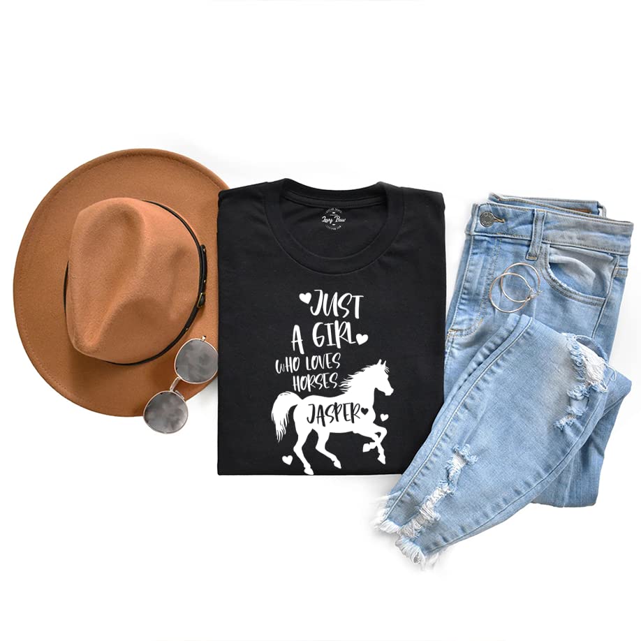 Personalized Just A Girl Who Loves Horses Shirt Horse Shirts for Women Horse Shirts for Kids Horse Gifts for Girls4