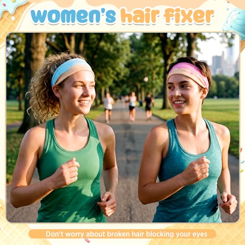 Image of 18 Pcs Sports Sweatbands for Men Women Camo Headbands Workout Non Slip Headbands Breathable Head Band Fitness Stretchy Unisex Hairband for Yoga Running Cycling Ball