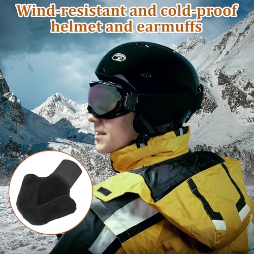 KEORHEZ 2 Paar Ohrenwärmer Fahrradhelm Mit Gefüttert, Schwarz Windfree Ohrenschützer, Abnehmbare Ohrenschützer Fahrrad, Weich An Den Ohren, Wind Und Kältebeständig, Passt Auf Alle Helme