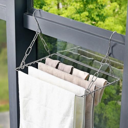 Étendoir à linge balcon durable en acier inoxydable de qualité - 6
