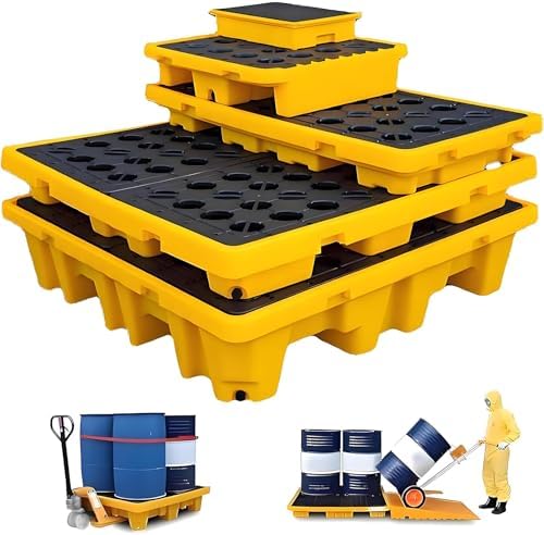 Industrial Dumping Platform - Polyethylene Oil Tank Tray, Waterproof Plastic Pallet, Removable Flat Grid Design, 130x110x30cm - Heavy-Duty, Durable, Easy to Clean