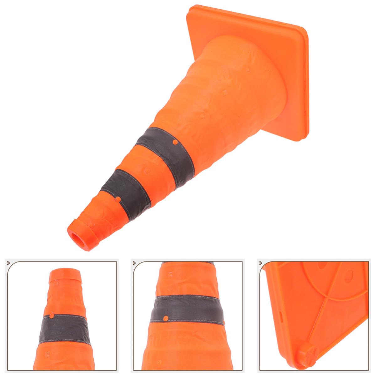 Cône de Sécurité Pliable Réfléchissant Orange pour Stationnement