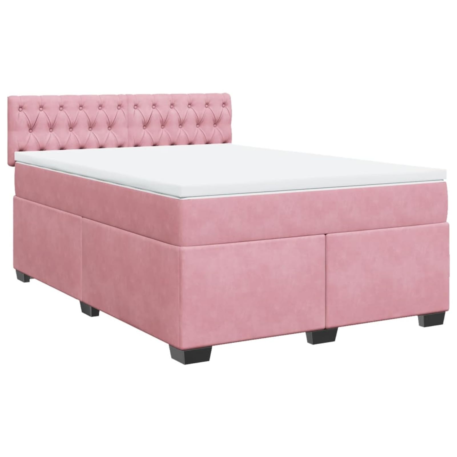 ATOMSTACK MAKER Letto a molle, rosa, 140 x 190 cm, con materasso a molle insacchettate e rivestimento in velluto traspirante, morbido, di supporto, lavabile, con testiera e rete a doghe