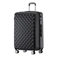 BEIBYE Zwillingsrollen 2066 Hartschale Trolley Koffer Reisekoffer Gepäck M-L-XL-Set (Schwarz, L)