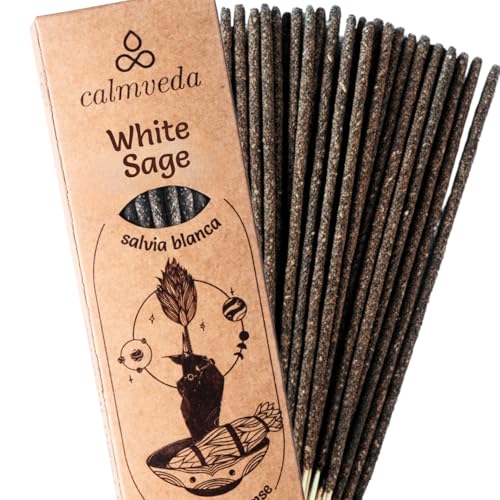 Organic White Sage Smudge Sticks - for Cleansing Negative Energy (24+ Sage Sticks 9 Inches) Thick California White Sage Incense Sticks with Real Leaves | Protection Incense Sticks for Daily Smudging