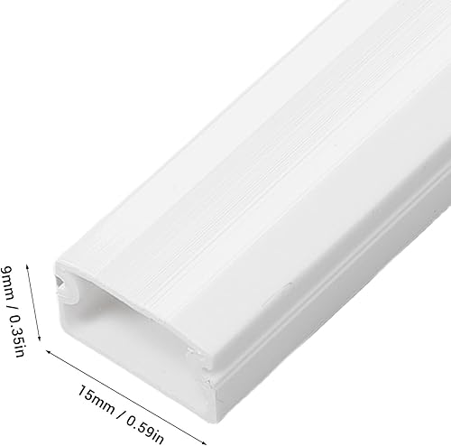 Miniatura 3 de WALFRONT Cord Covers Cord Hider PVC Cable Management Raceway Kit 15mmx9mm for 1-2 Network Cables Or 2-3 Copper Wires Paintable Wire Cover with