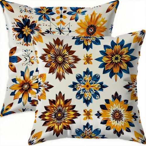 Housse coussin 55x55cm pour salon et chambre décor orange style printemps