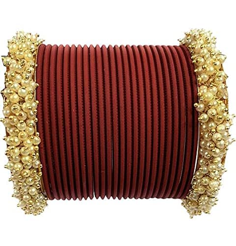Brand Women Metal and Stone Bangle Set Shanaya Traders Brass Base (Maroon, 2.6 cm) (B0CG5Q6L7M) Amazon Price History, Amazon Price Tracker