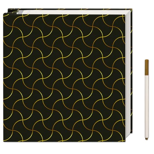 Vienrose Photo Album Self Adhesive Linen Cover Picture Album Scrapbook 20 Sheets 40 Pages 6 x 4 Photos Photobook Curve Geometric Pattern