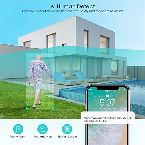 Caméra de surveillance extérieure PTZ 2MP avec détection humaine IA