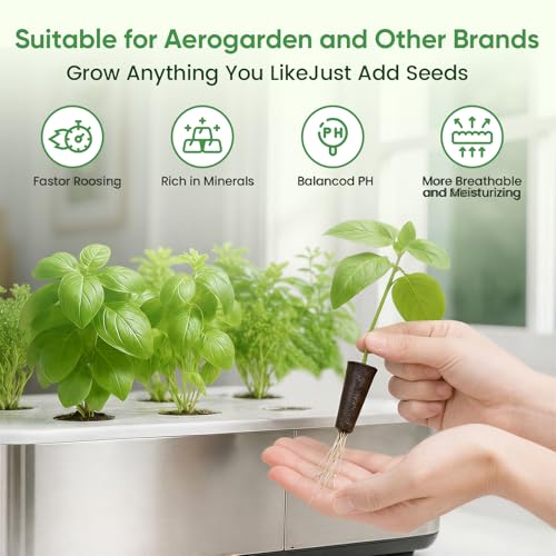 Image of 241Pcs Hydroponic Pods Kit, Compatible with AeroGarden, Grow Anything with 120Grow Sponges, 120Labels & 1 Tweezers, Indoor Hydroponic Supplies for Vegetables Herbs Lettuce