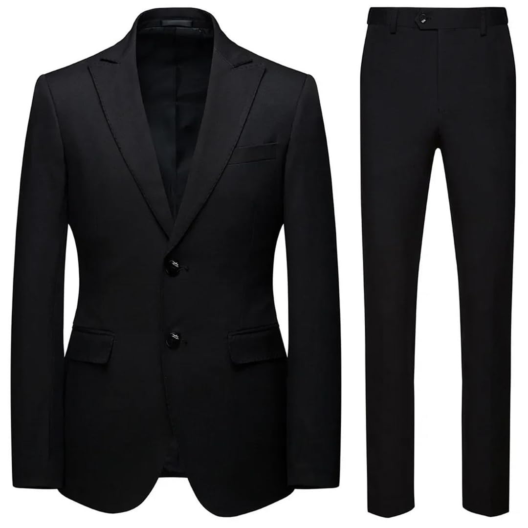 Trajes de negocios para hombre, conjunto de 2 piezas de un solo pecho para fiesta, novio, padrino, vestido de boda (blazer + pantalones)