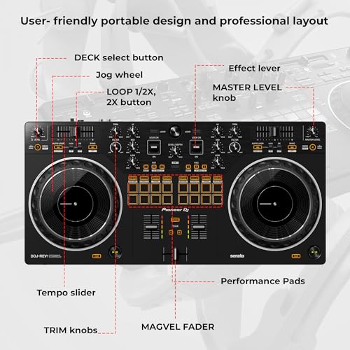 image for Pioneer DDJ-REV1 Scratch-Style 2-Channel DJ Controller for Serato DJ L