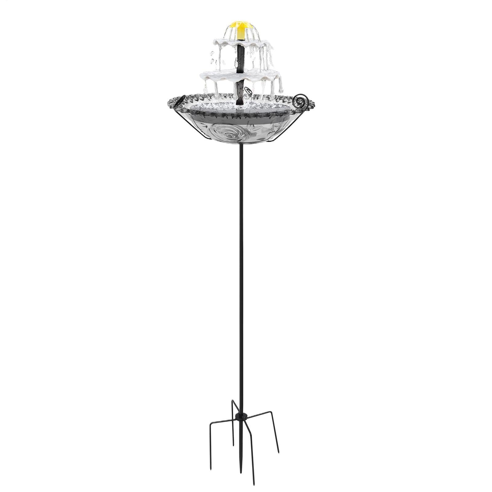 Fontana Solare Per Bagno Contenitore per Alimentazione Passeri | Bagno Da Giardino per Giardinieri Proprietari di Casa Amanti della Natura Terrazzo Cortile Prato Giardino Antistante