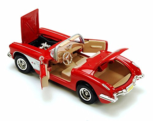 Modelo Chevrolet Corvette Convertible 1959 a escala 1:24 rojo miniatura 4