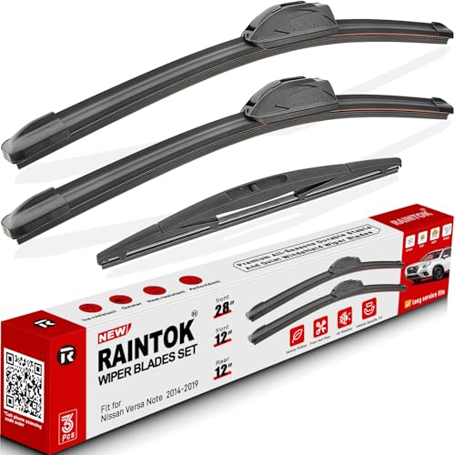 RAINTOK Wiper Blades Set for Nissan Versa Note 28"/12"/12