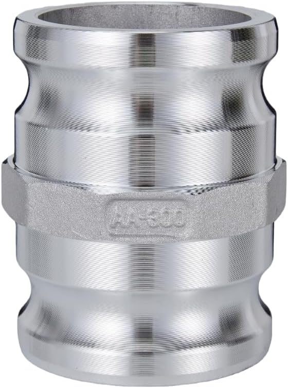 Aluminum Type AA Camlock Fitting Spool Adapter, 4" Male Camlock x 4" Male Camlock