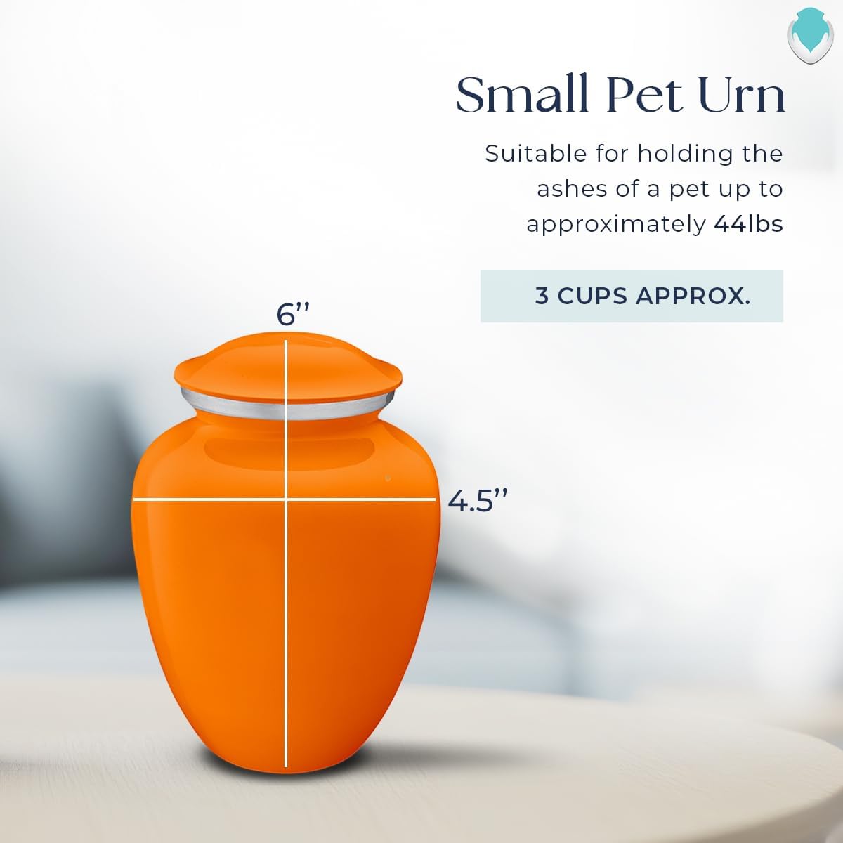 Geturns Embrace Personalized Heart Paws for Small Pets I Burnt Orange Cremation Urns for Dogs and Cats I 44 lbs