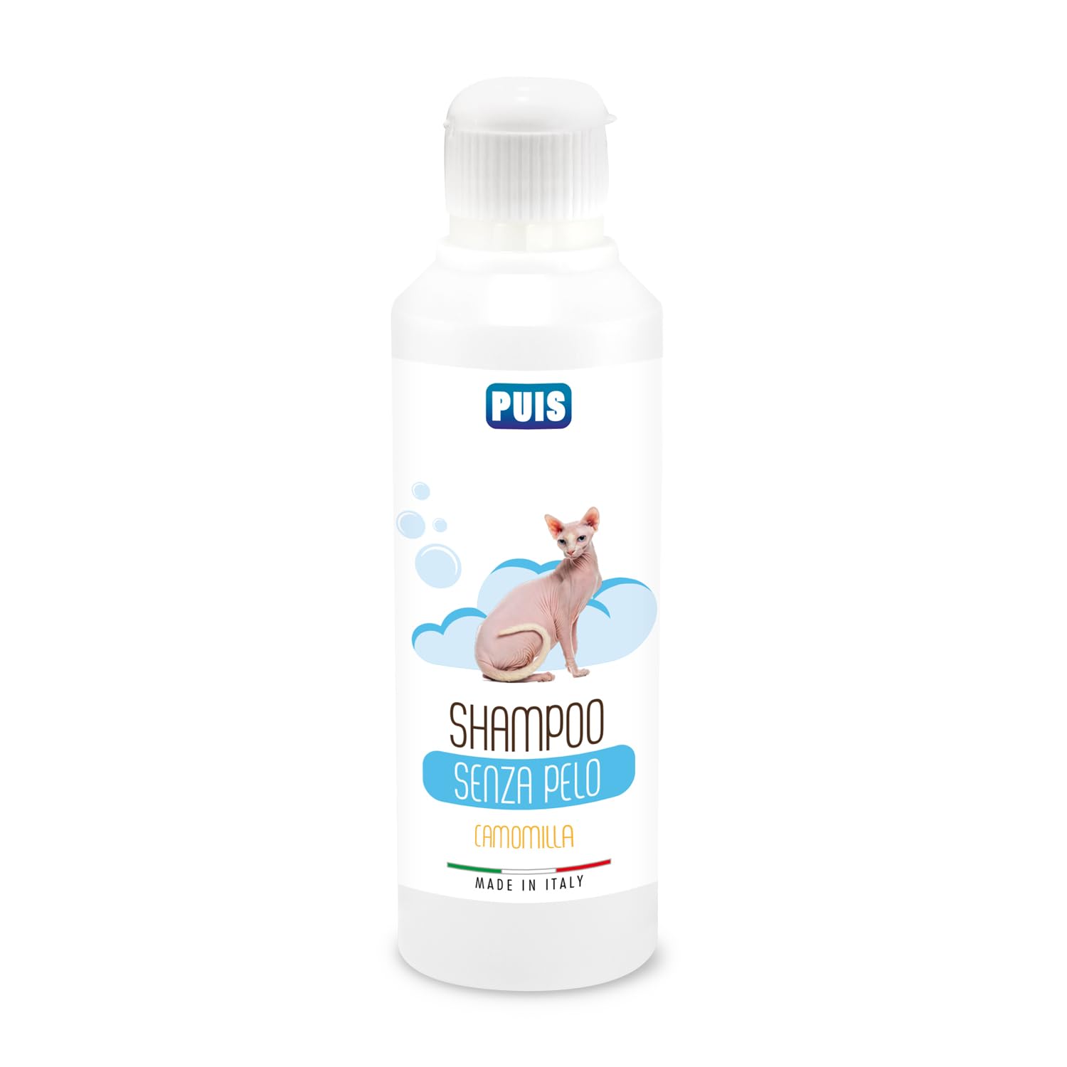 PUIS Shampoo Gatto Senza Pelo Profumato Camomilla Ipoallergenico - 220ml