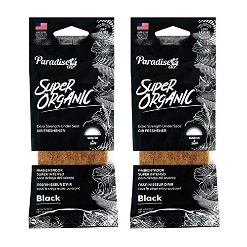 2 X Super Organic Black Scent Car Air Freshener Block Stone Under Seat Fragrance