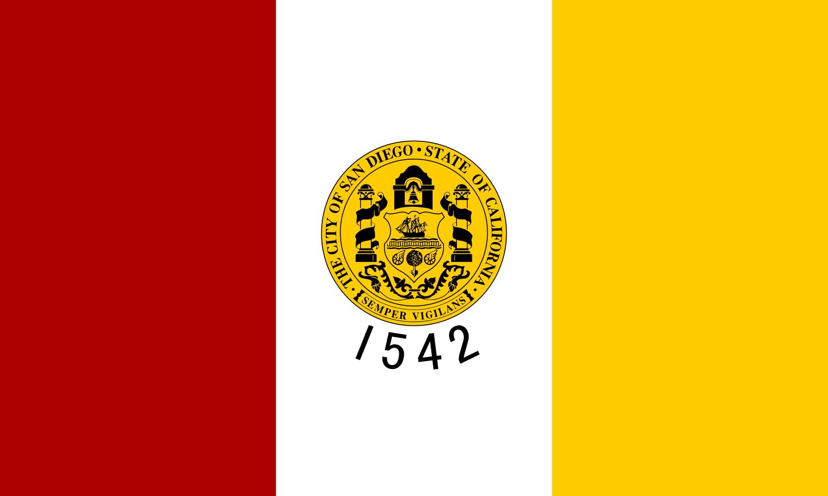 magFlags Duża flaga San Diego, CA | Flaga krajobrazowa | 1,35 m² | 14,5 m² | 90 x 150 cm | 90 x 150 cm - 100% wyprodukowano w Niemczech - trwała flaga zewnętrzna