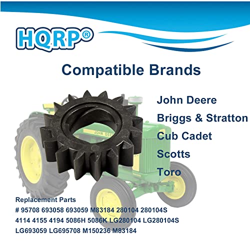 HQRP Engranaje Pinion Bendix de Motor de Arranque Plástico 16 Dientes Compatible con B&S 695708 693058 693059 280104S Reemplazo para Motores de Arranque de Motores Eléctricos Pequeños miniatura 2