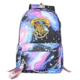Peso: 625g / 1.37lb Mochila Harry Potter ， Mochila Informal universitaria ， Mochila Escolar Galaxy de la Insignia de Hogwarts Estilo-2