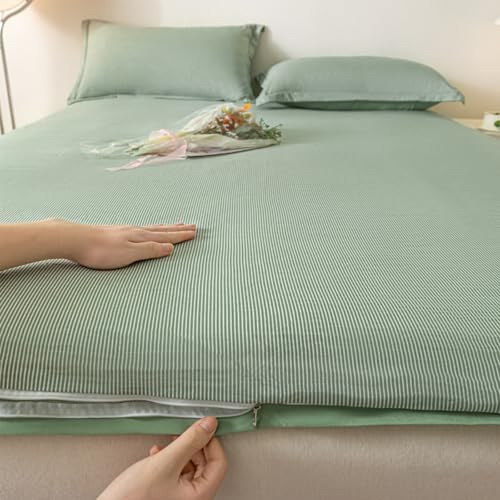 Funda de colchón de futón de algodón protector de suelo lavable verde 2